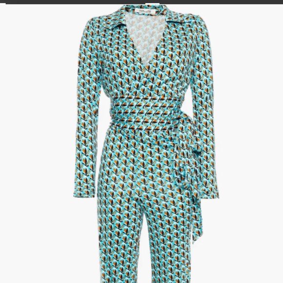 Shelby printed WAIST TIE SILK JUMPSUIT DIANE VON FURSTENBERG - Picture 4 of 12